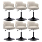 Tabouret de bar pivotant et réglable avec accoudoirs en cuir moderne