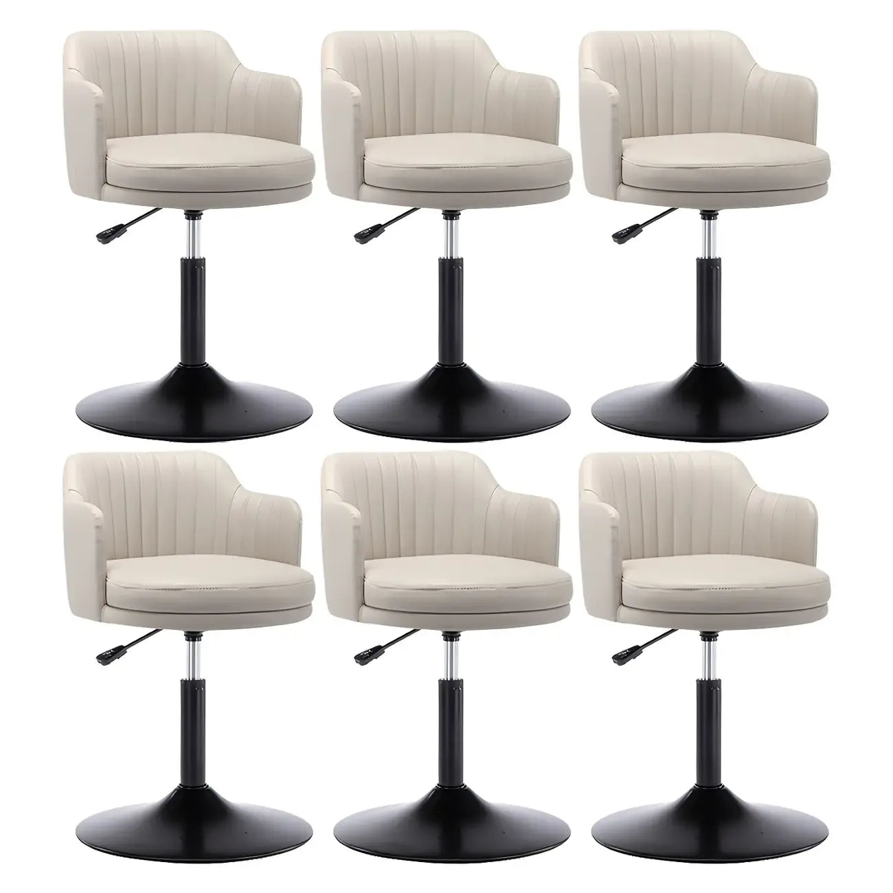 Tabouret de bar pivotant et réglable avec accoudoirs en cuir moderne