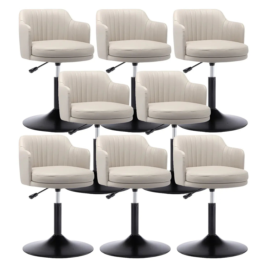 Tabouret de bar pivotant et réglable avec accoudoirs en cuir moderne