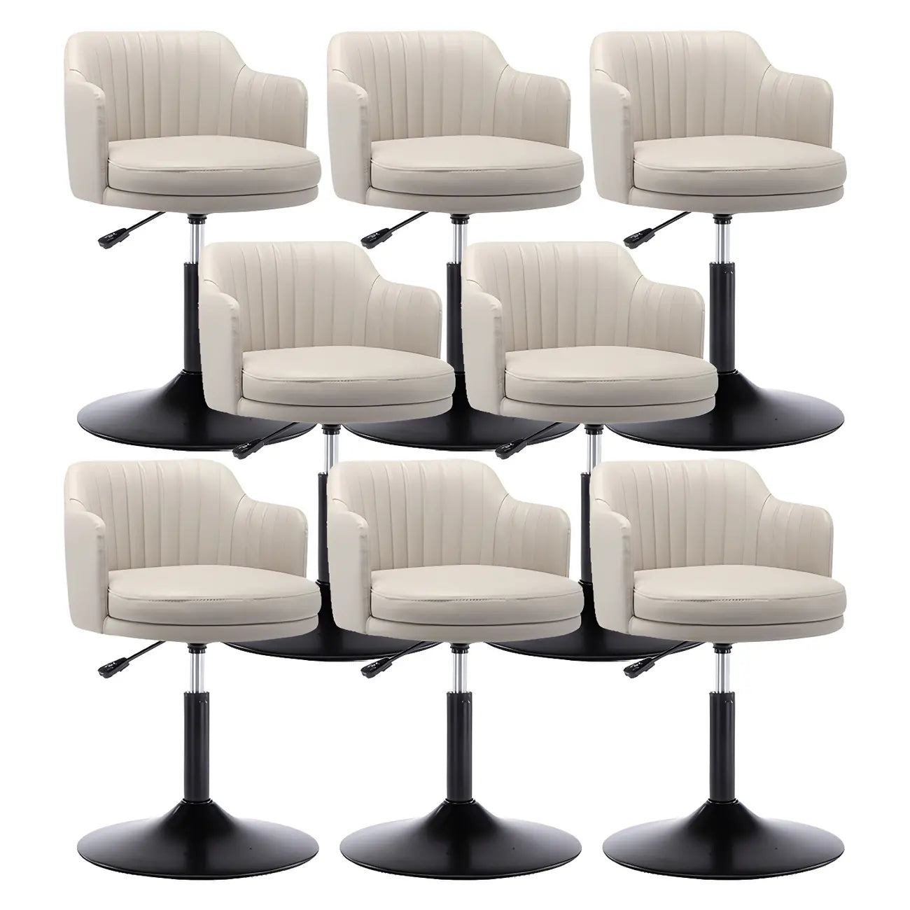 Tabouret de bar pivotant et réglable avec accoudoirs en cuir moderne