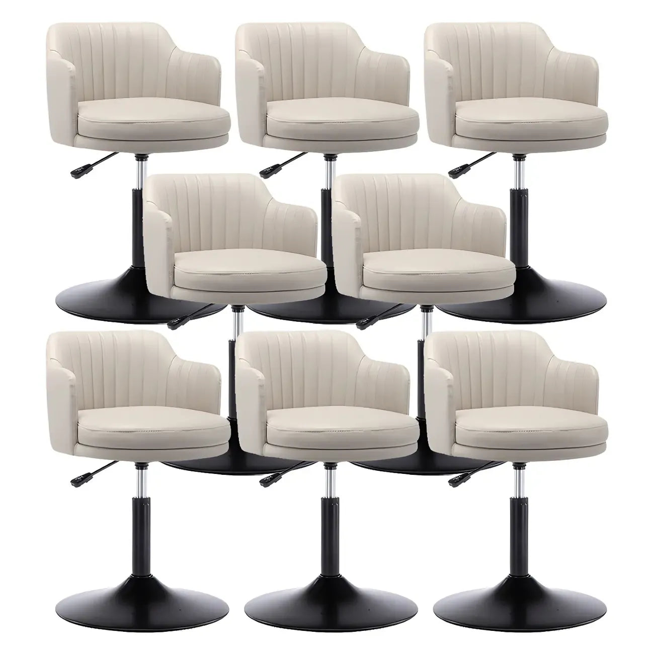 Tabouret de bar pivotant et réglable avec accoudoirs en cuir moderne