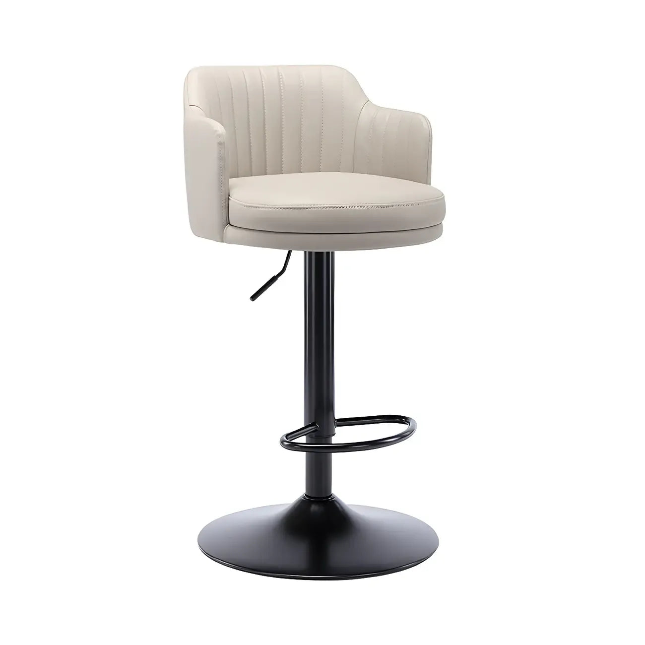 Tabouret de bar pivotant et réglable avec accoudoirs en cuir moderne