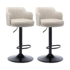 Tabouret de bar pivotant et réglable avec accoudoirs en cuir moderne