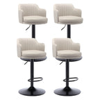 Tabouret de bar pivotant et réglable avec accoudoirs en cuir moderne