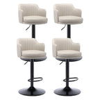 Tabouret de bar pivotant et réglable avec accoudoirs en cuir moderne