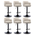 Tabouret de bar pivotant et réglable avec accoudoirs en cuir moderne
