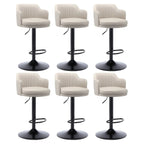 Tabouret de bar pivotant et réglable avec accoudoirs en cuir moderne