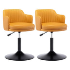 Tabouret de bar pivotant et réglable avec accoudoirs en cuir moderne