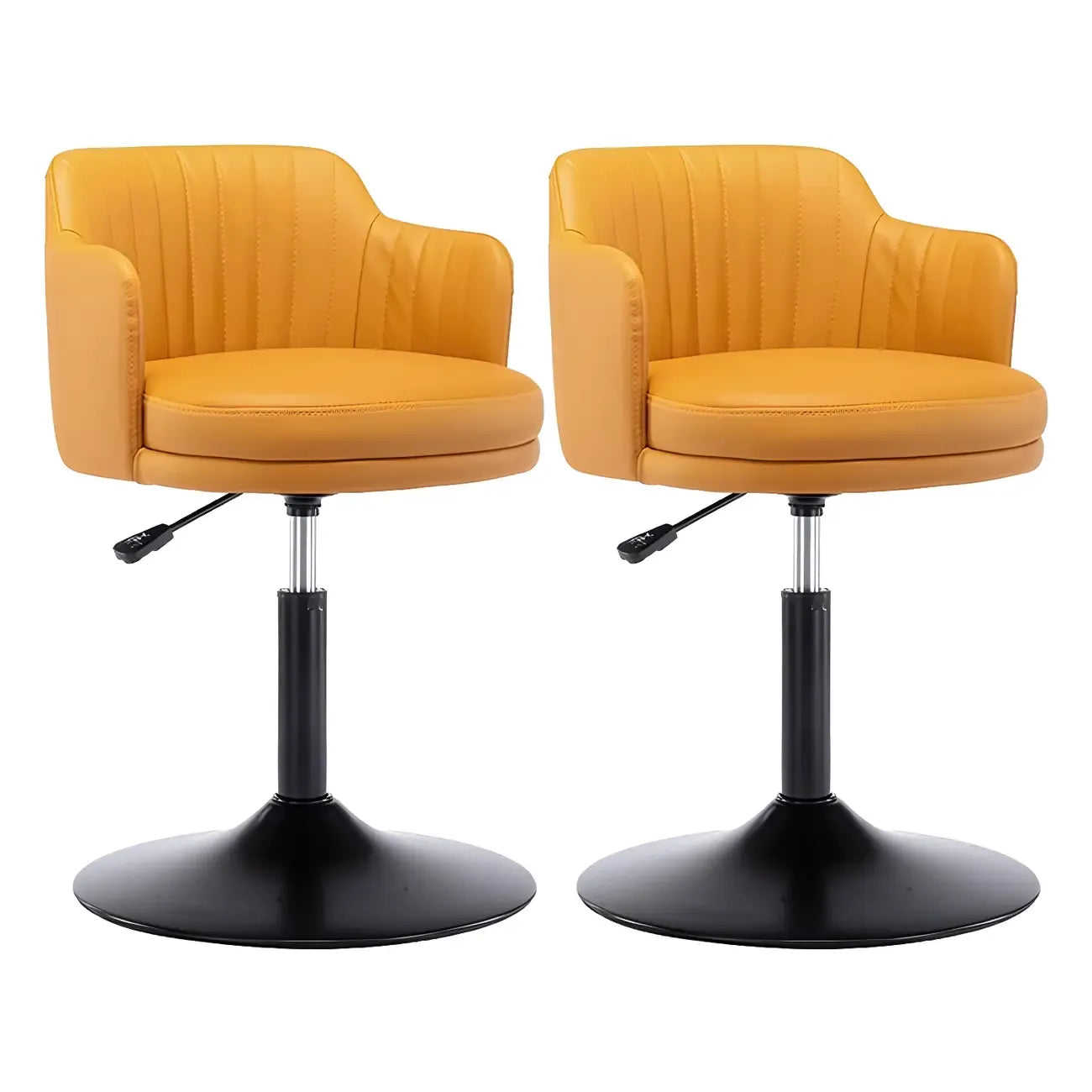 Tabouret de bar pivotant et réglable avec accoudoirs en cuir moderne