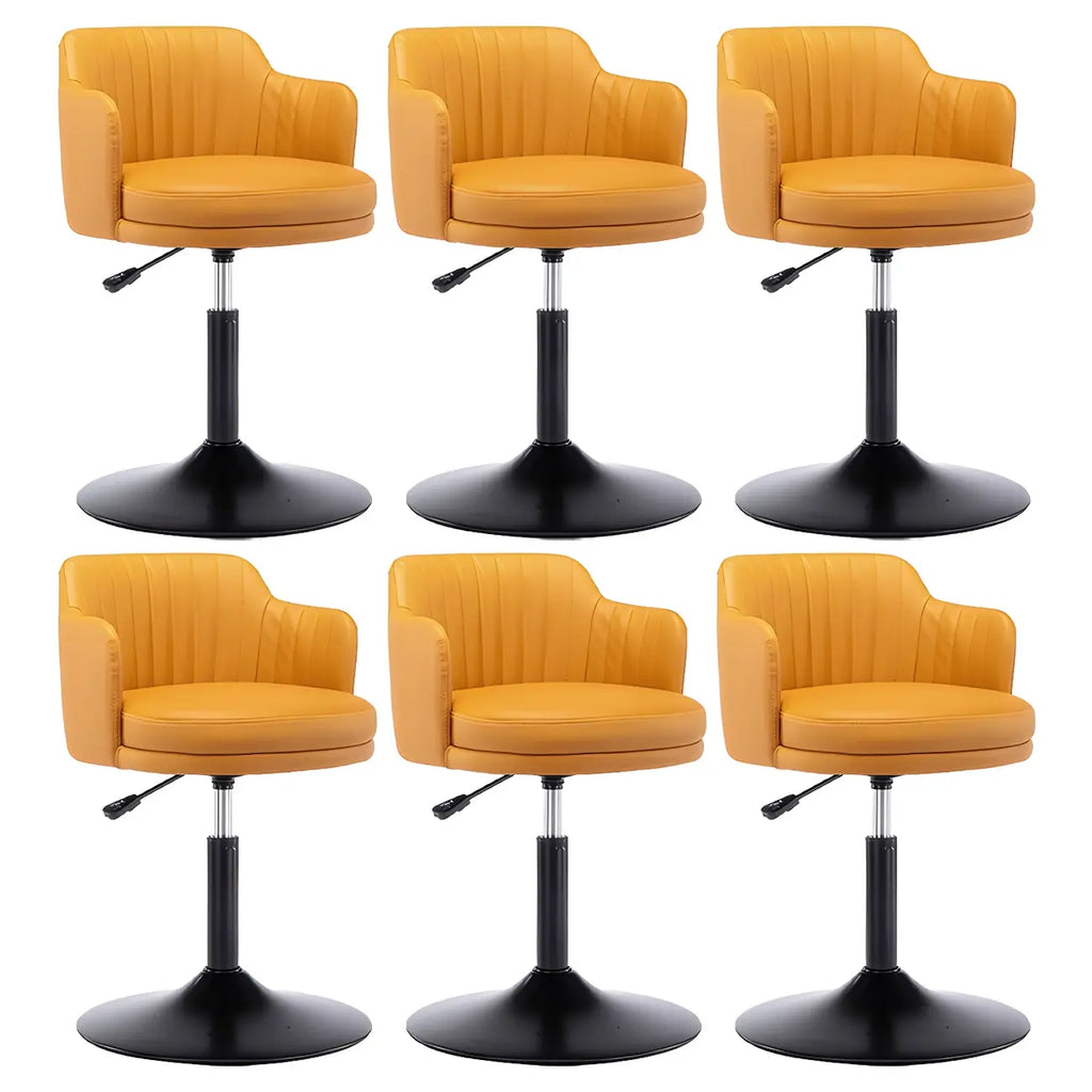 Tabouret de bar pivotant et réglable avec accoudoirs en cuir moderne
