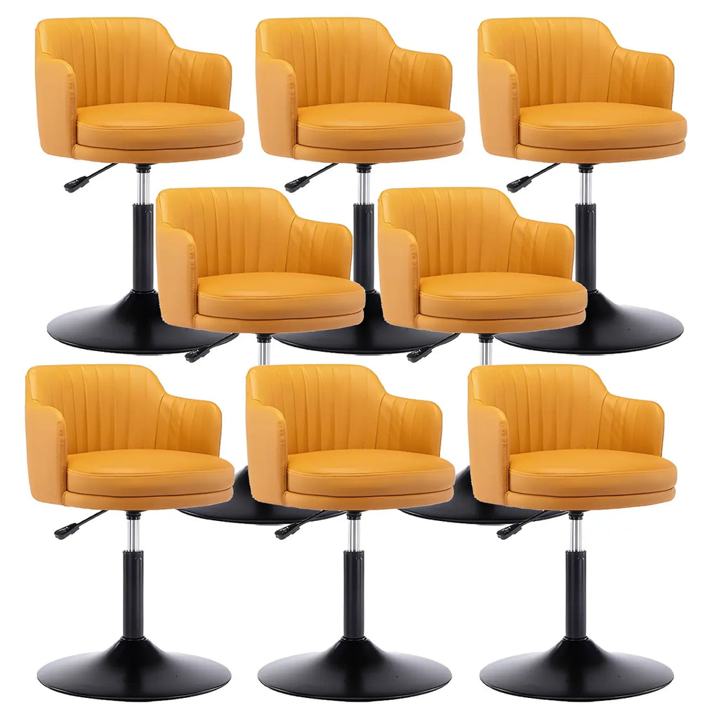 Tabouret de bar pivotant et réglable avec accoudoirs en cuir moderne