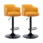 Tabouret de bar pivotant et réglable avec accoudoirs en cuir moderne