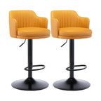 Tabouret de bar pivotant et réglable avec accoudoirs en cuir moderne