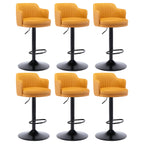 Tabouret de bar pivotant et réglable avec accoudoirs en cuir moderne