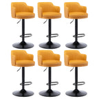 Tabouret de bar pivotant et réglable avec accoudoirs en cuir moderne