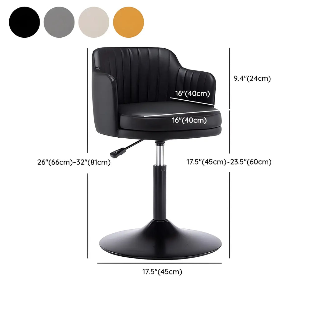 Tabouret de bar pivotant et réglable avec accoudoirs en cuir moderne