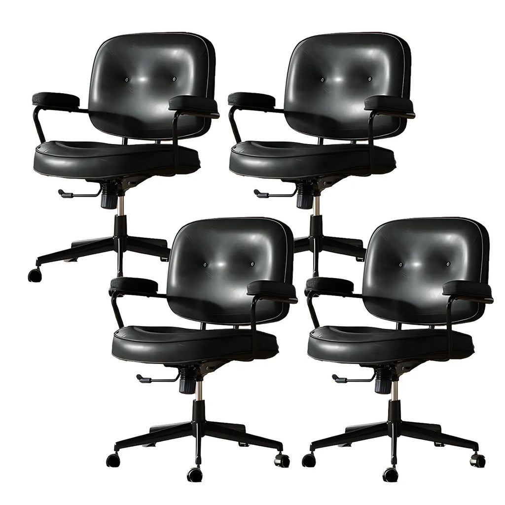 Fauteuil de bureau pivotant à hauteur réglable, revêtu de cuir industriel
