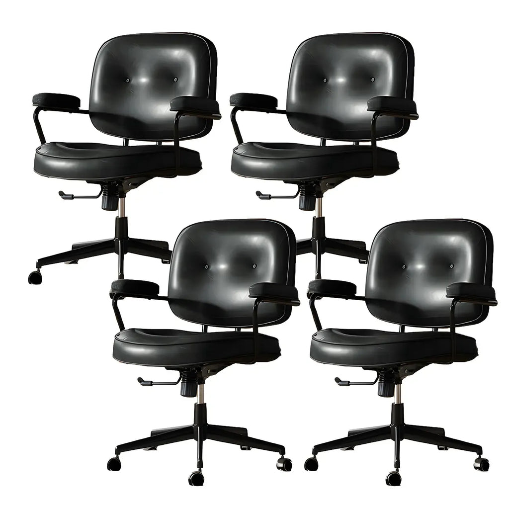Fauteuil de bureau pivotant à hauteur réglable, revêtu de cuir industriel
