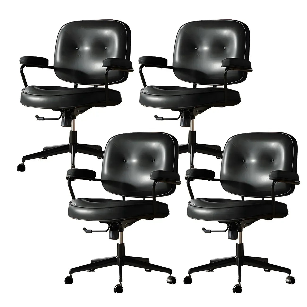 Fauteuil de bureau pivotant à hauteur réglable, revêtu de cuir industriel