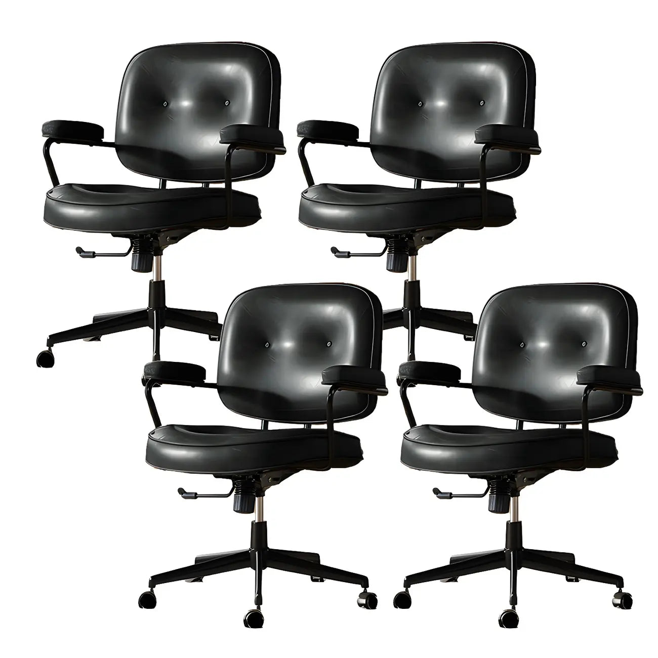 Fauteuil de bureau pivotant à hauteur réglable, revêtu de cuir industriel