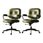 Fauteuil de bureau pivotant à hauteur réglable, revêtu de cuir industriel