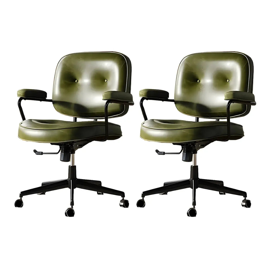 Fauteuil de bureau pivotant à hauteur réglable, revêtu de cuir industriel