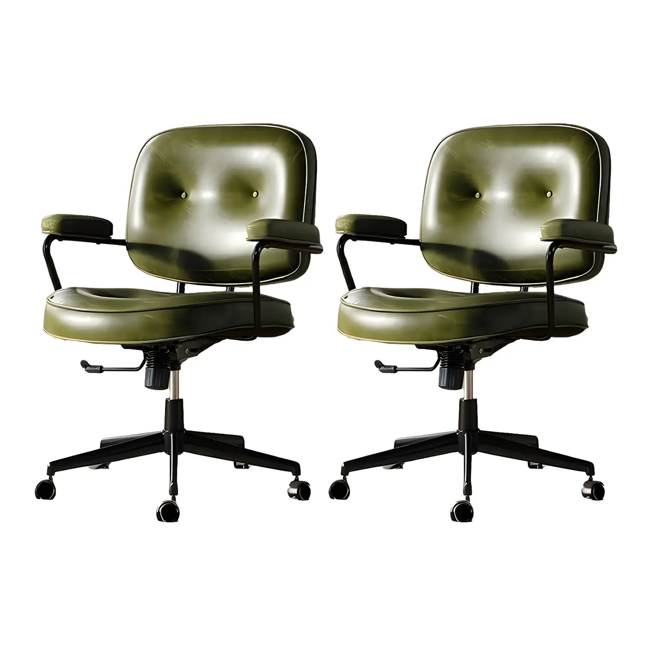 Fauteuil de bureau pivotant à hauteur réglable, revêtu de cuir industriel
