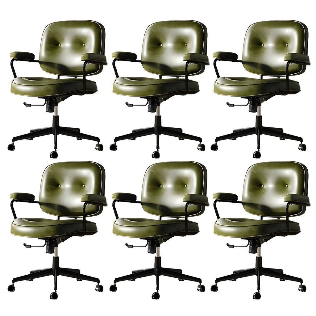 Fauteuil de bureau pivotant à hauteur réglable, revêtu de cuir industriel