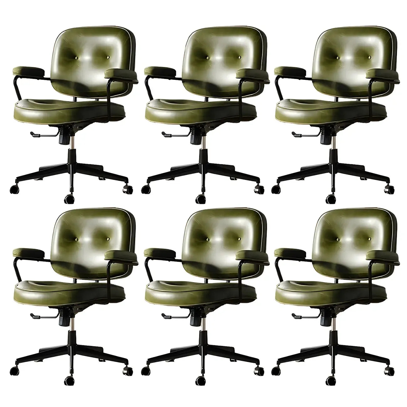 Fauteuil de bureau pivotant à hauteur réglable, revêtu de cuir industriel