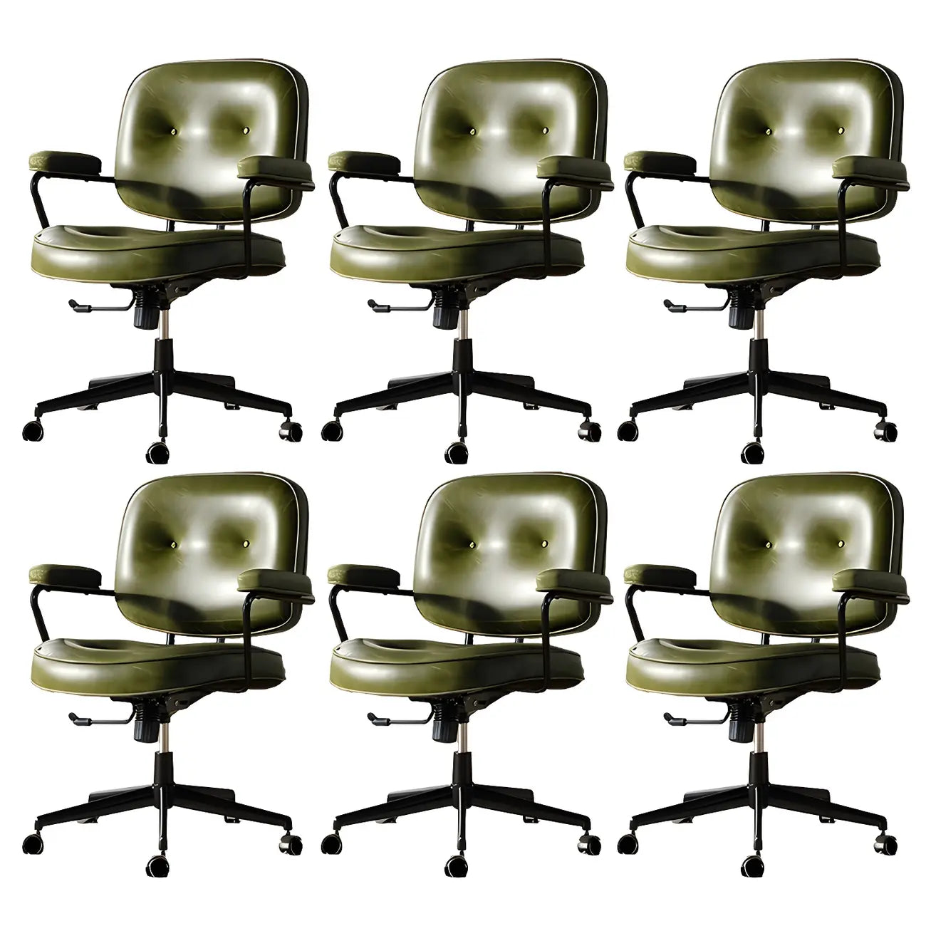 Fauteuil de bureau pivotant à hauteur réglable, revêtu de cuir industriel
