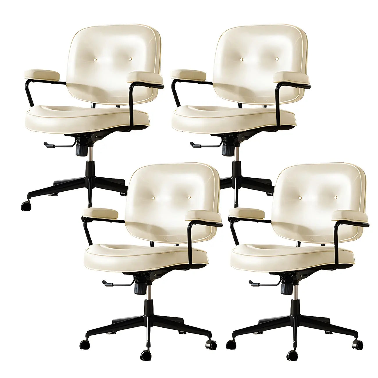 Fauteuil de bureau pivotant à hauteur réglable, revêtu de cuir industriel