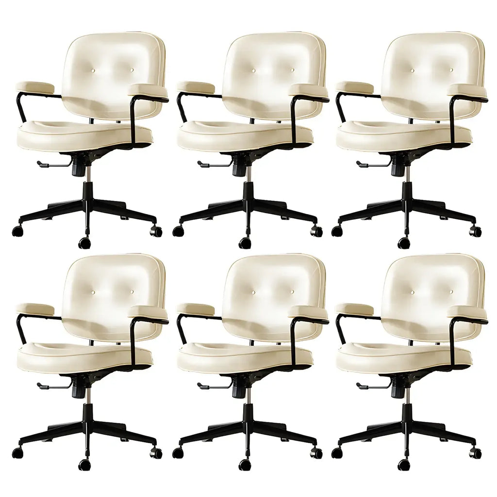 Fauteuil de bureau pivotant à hauteur réglable, revêtu de cuir industriel