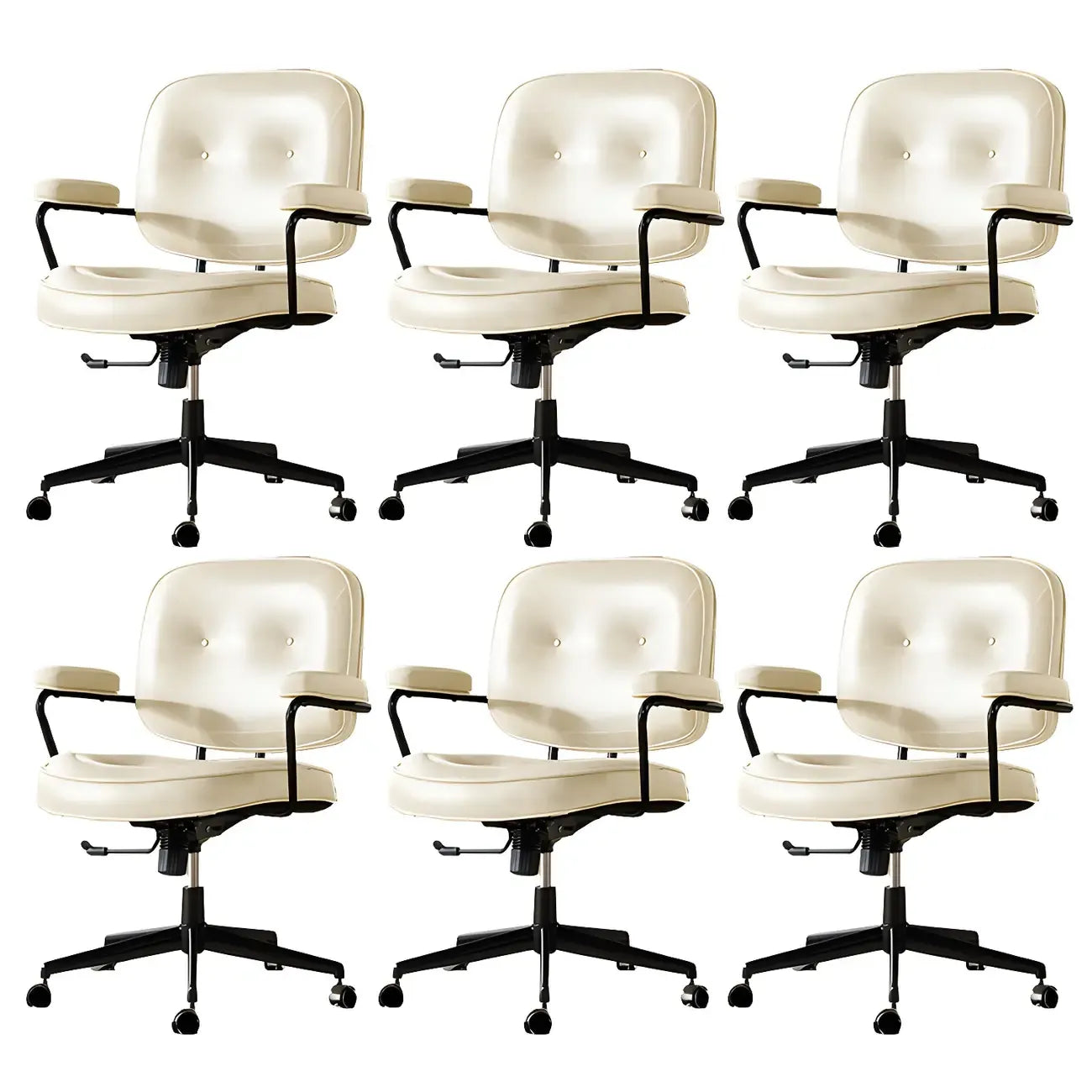 Fauteuil de bureau pivotant à hauteur réglable, revêtu de cuir industriel