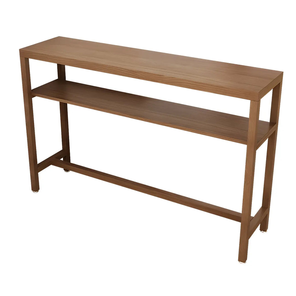 Tables de bar modernes en pin brun avec étagères de rangement