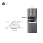 Meuble d'angle de rangement moderne en bois blanc crème et accents dorés
