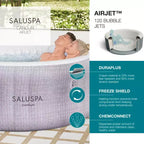 Spa gonflable Bestway SaluSpa Cancun AirJet avec 2 sièges antidérapants submersibles SaluSpa pour piscine et spa et 2 oreillers repose-tête