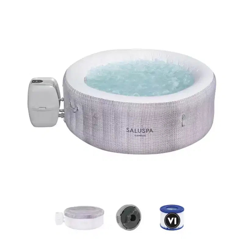 Spa gonflable Bestway SaluSpa Cancun AirJet avec 120 jets apaisants + Siège antidérapant Bestway SaluSpa pour piscine et spa avec pieds réglables