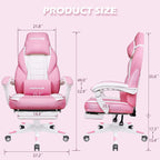 Chaise de jeu BOSSIN style racing, chaise de jeu grande taille supportant jusqu'à 136 kg (300 lbs), dossier haut, chaise d'ordinateur