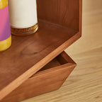 Table d'appoint en bois à deux niveaux, style moderne du milieu du siècle, avec rangement ouvert