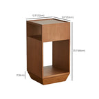 Table d'appoint en bois à deux niveaux, style moderne du milieu du siècle, avec rangement ouvert