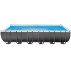 Intex 26361EH 24ft X 12ft X 52in Ultra Frame Rectangular Pool Set Sand Filter Pump Ladder Ground Cloth Pool Cover