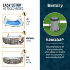 Piscine hors sol Bestway Steel Frame avec pompe de filtration et filtre