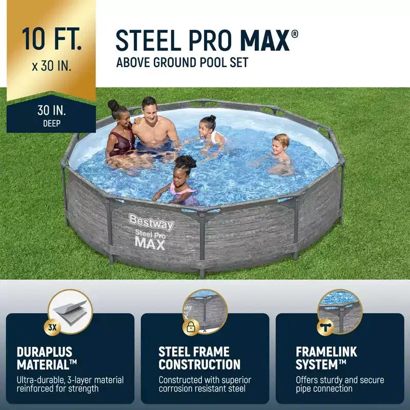 Piscine hors sol Bestway Steel Frame avec pompe de filtration et filtre