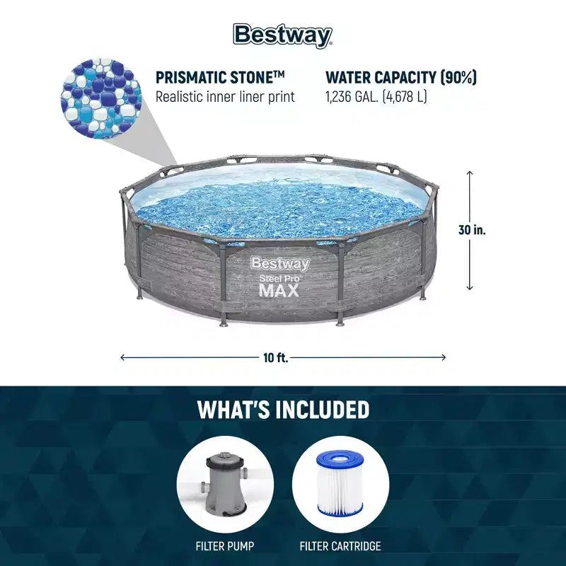Piscine hors sol Bestway Steel Frame avec pompe de filtration et filtre