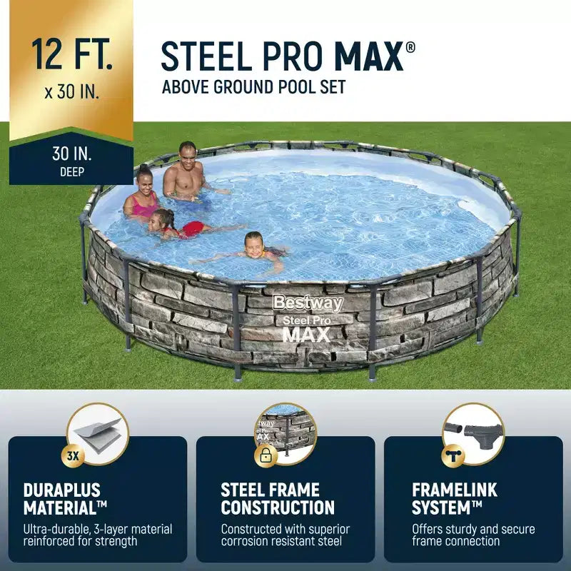 Piscine hors sol Bestway Steel Frame avec pompe de filtration et filtre