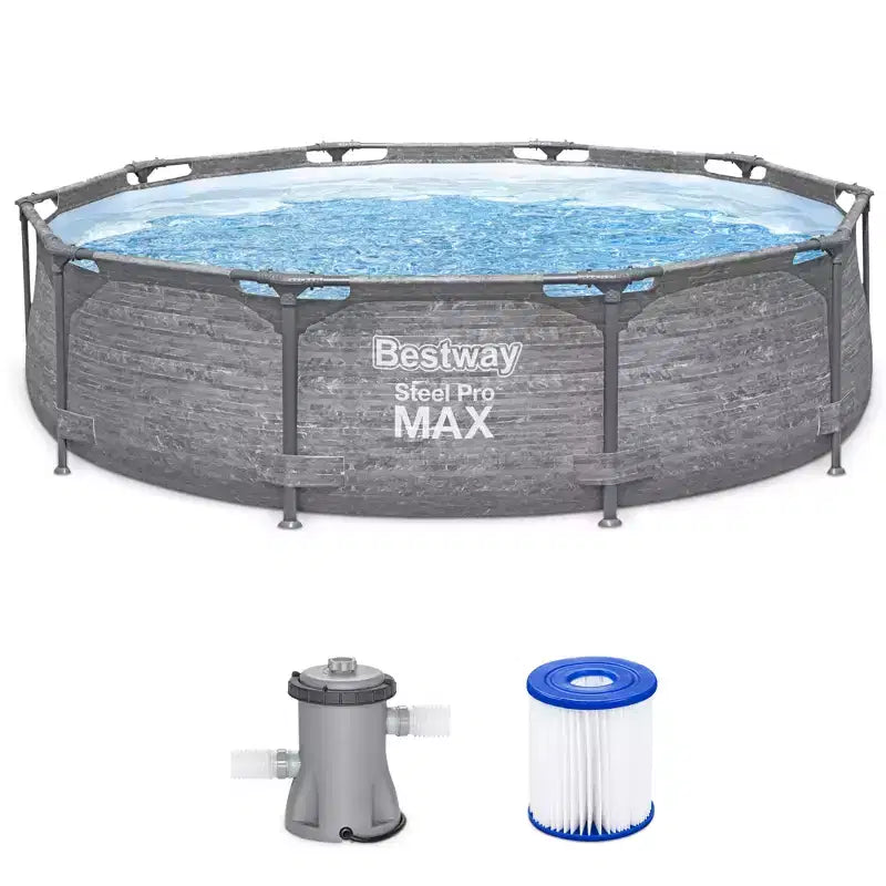 Bestway Steel Frame Above Ground Swimming Pool with Filter Pump and Filter