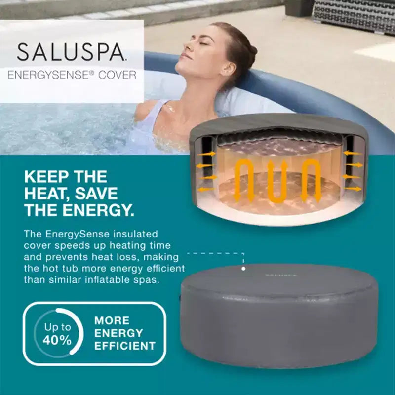 Bain à remous gonflable Bestway SaluSpa Milan AirJet avec ensemble de 2 sièges antidérapants pour piscine et spa et oreiller de soutien-tête rembourré avec sangle réglable, gris