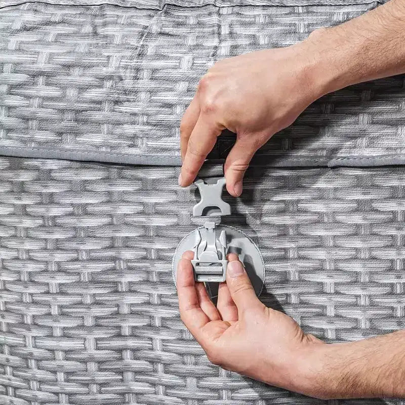 Bain à remous rond gonflable Bestway Coleman Sicily AirJet avec 2 sièges SaluSpa, gris