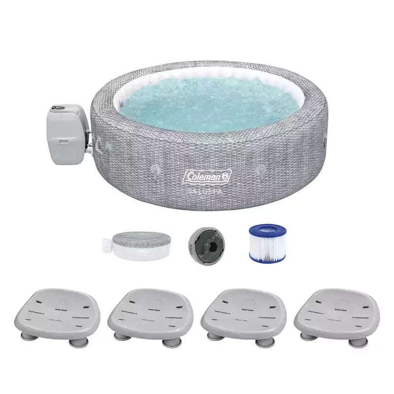 Bestway Coleman Sicily AirJet Inflatable Hot Tub with 4 SaluSpa Non-Slip Seat