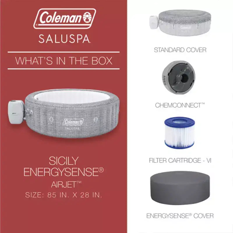 Bain à remous gonflable Bestway Coleman Sicily AirJet avec 4 sièges antidérapants SaluSpa